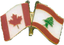 Lebanon and Canada Flags lapel pin